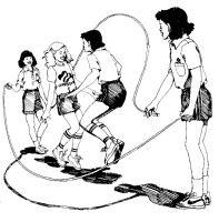 A coloring page of games and activities